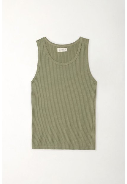Tennis Camiseta Manga Sisa Verde Con Acabado Natural Para Mujer