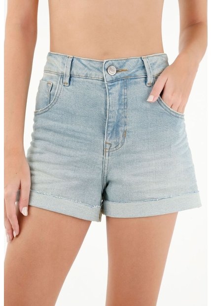 Tennis Bermuda Azul Tiro Amplio Para Mujer