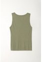 Tennis Camiseta Manga Sisa Verde Con Acabado Natural Para Mujer de Tennis