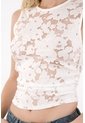Tennis Camiseta Manga Sisa Con Transparencia Crudo Para Mujer de Tennis