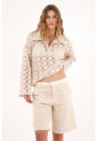 Tennis Buzo Crudo Tejido En Frente Para Mujer Tennis