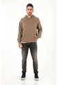 Buzo Tipo Hoodie Café Con Estampado Para Hombre de Tennis