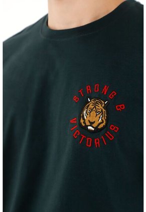 Camiseta Manga Corta Verde Para Hombre