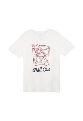 Tennis Camiseta Blanca Estampada En Frente Para Hombre