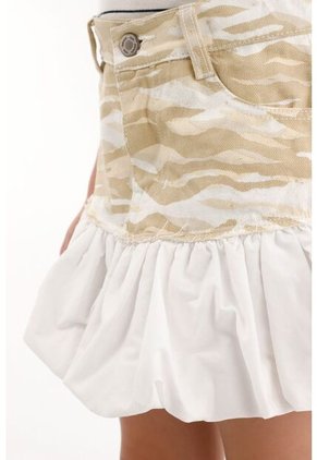 Falda Corta Con Estampado Militar Para Niña