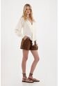 Camisa Con Escote En V Y Boleros Crudo Para Mujer de Tennis