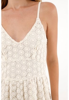 Tennis Vestido Corto En Tejido De Flores Para Mujer
