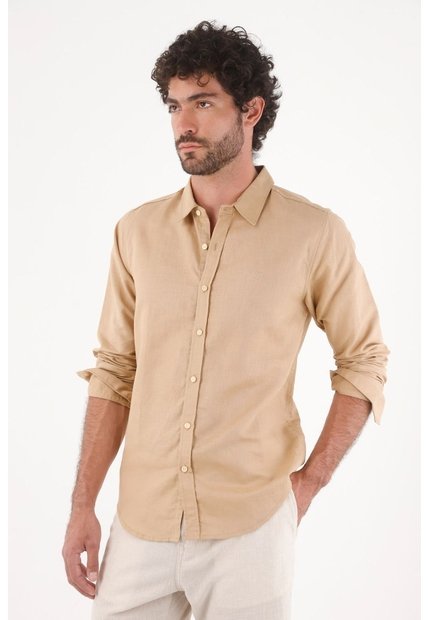 Tennis Camisa Para Hombre En Lino Arena Fit Regular Y Fresca