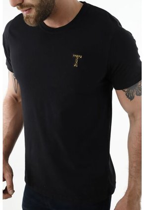 Tennis Camiseta Negra Manga Corta Para Hombre