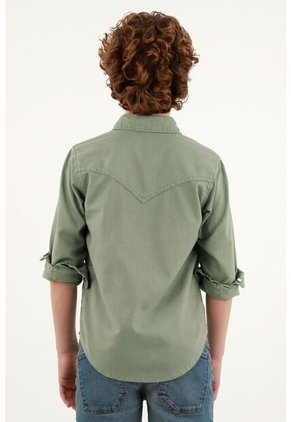 Camisa Verde Manga Larga Para Niño