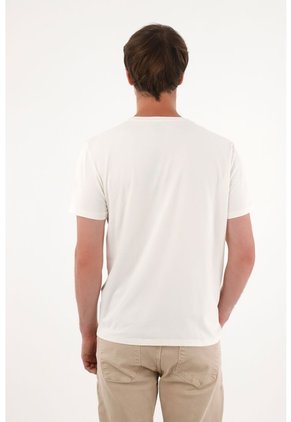 Tennis Camiseta Con Raqueta Estampada Crudo Para Hombre