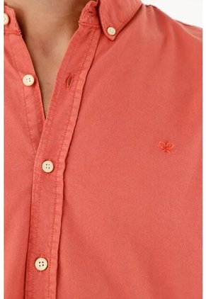 Camisa Manga Larga Naranja Para Hombre