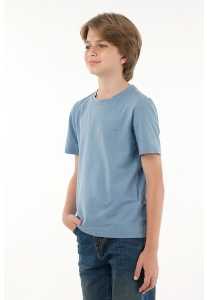 Camiseta Azul Con Estampado En Alta Densidad Para Niño