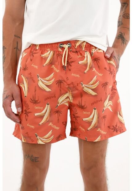 Tennis Pantaloneta De Baño Con Estampado De Bananas Para Hombre