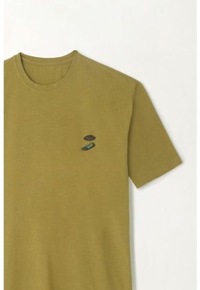 Camiseta En Jersey Flamé Verde Para Hombre