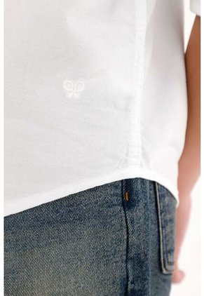 Camisa Oxford Manga Larga Blanca Para Niño