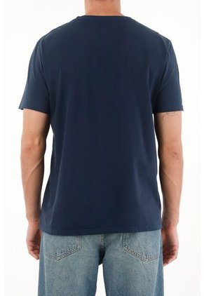 Tennis Camiseta Azul Manga Corta Para Hombre