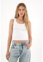 Tennis Camiseta Manga Sisa En Rib Blanca Con Diseño Limpio Para Mujer de Tennis