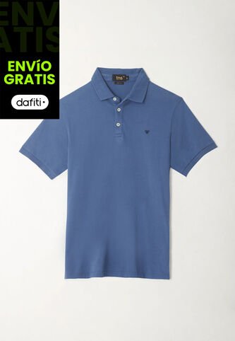 Tennis Polo Azul Lycra-Algodón Para Hombre Tennis