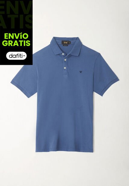 Tennis Polo Azul Lycra-Algodón Para Hombre