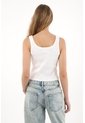 Tennis Camiseta Manga Sisa En Rib Blanca Con Diseño Limpio Para Mujer de Tennis