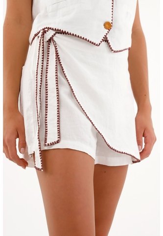 Tennis Bermuda Blanca Tipo Falda Short Para Mujer Tennis