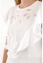 Tennis Camisa Manga Sisa Con Bolero Y Bordado Blanca Para Mujer de Tennis
