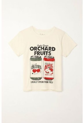 Tennis Camiseta Estampada Manga Corta Crudo Para Mujer