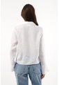 Tennis Camisa En 100% Lino Con Tiras Que Anudan En Frente Blanca Para Mujer de Tennis