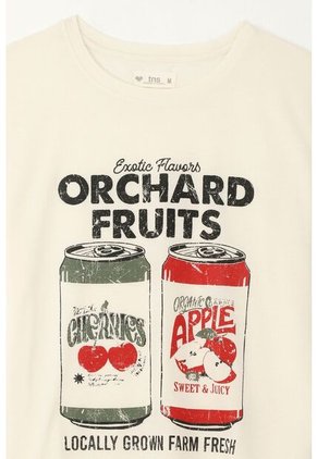 Tennis Camiseta Estampada Manga Corta Crudo Para Mujer