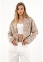 Blazer Bordado Corto Color Café Para Mujer de Tennis