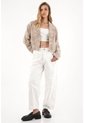 Blazer Bordado Corto Color Café Para Mujer de Tennis