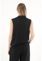 Tennis Chaleco Asimétrico Con Solapa Negro Para Mujer de Tennis