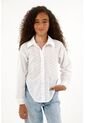 Camisa Clásica Con Ojalillo Blanca Para Niña de Tennis