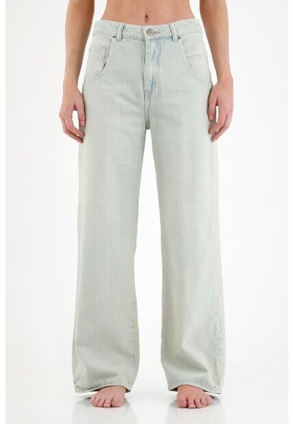 Tennis Jean Azul Wide Leg Para Mujer