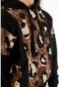 Buzo Hoodie Negro Con Estampado Animal Print Para Niña de Tennis