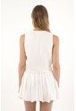 Tennis Chaleco En 100% Lino Con Bordado De Palmeras Para Mujer de Tennis