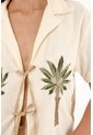 Tennis Camisa Tipo Bowling Con Bordado De Palmeras Para Mujer de Tennis