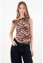 Tennis Camiseta Cuello Bandeja Y Manga Sisa Café Para Mujer de Tennis