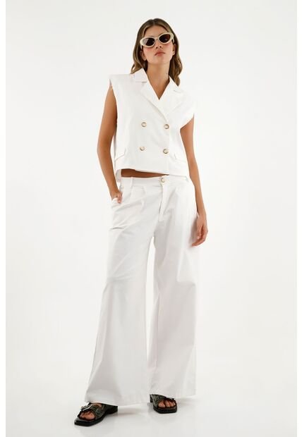 Tennis Chaleco Blanco Tipo Sastre Para Mujer