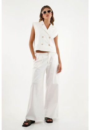 Tennis Chaleco Blanco Tipo Sastre Para Mujer