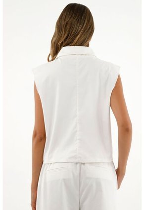 Tennis Chaleco Blanco Tipo Sastre Para Mujer