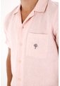 Camisa En 100% Lino Rosada Para Hombre de Tennis