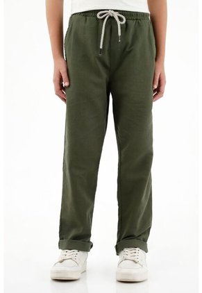 Pantalón Verde Ajustable Tipo Jogger Para Niño