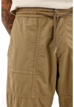 Pantalón Recto Con Cordón En Pretina Café Para Hombre