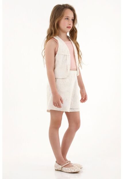 Bermuda Crudo Con Pretina Elástica Para Niña