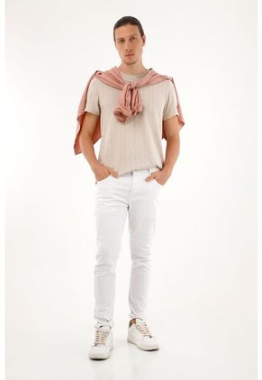 Tennis Pantalón Skinny Blanco Para Hombre