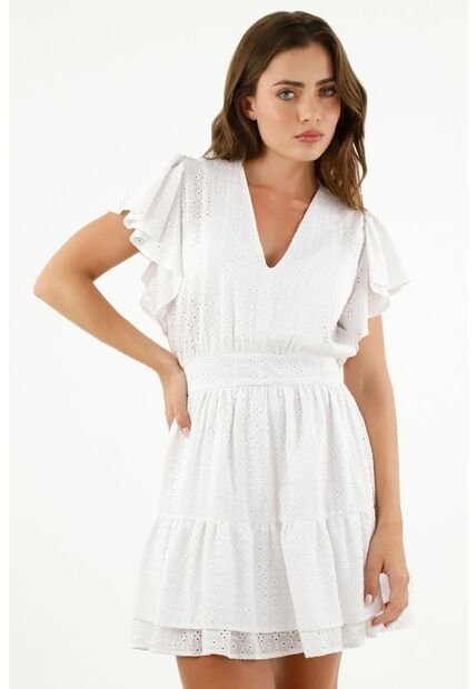 Tennis Vestido Blanco En Ojalillo Para Mujer