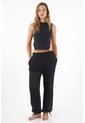 Tennis Pantalón Jogger Con Tiras Que Anudan Negro Para Mujer de Tennis