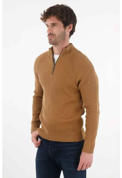 Tennis Buzo De Cuello Alto Café Para Hombre